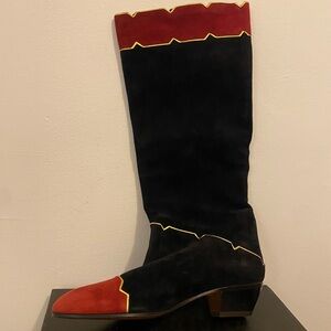 Bally Black and Red Heeled Boots